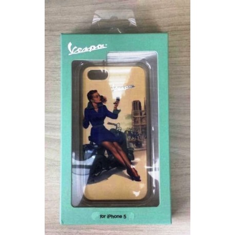 COVER CUSTODIA RIGIDA PARIS PIN UP ORIGINALE VESPA PER IPHONE 5