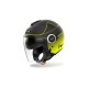 CASCO AIROH URBAN JET HELIOS MAP YELLOW MATT DOPPIA VISIERA TRASPARENTE ED ANTISOLE