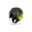 CASCO AIROH URBAN JET HELIOS YELLOW MATT MAP GIALLO DOPPIA VISIERA TRASPARENTE ED ANTISOLE